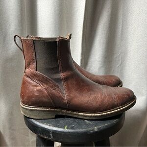 Olukai Boots Mens 12 Brown Chelsea Leather Pull On Ankle Shoes